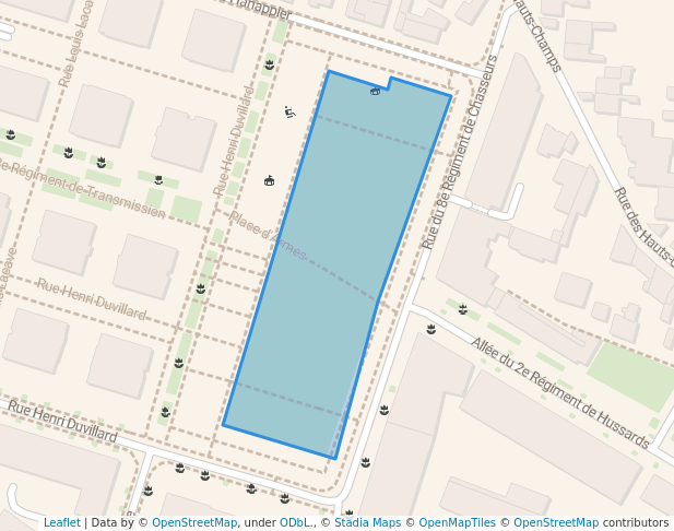 walking in Place d'Armes map in Orléans