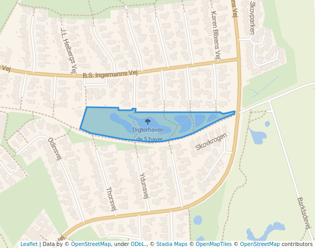 walking in Digterhaven - de 5 haver map in Sønderborg