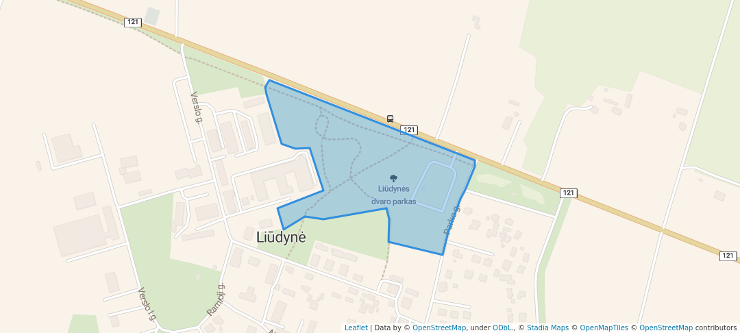 walking in Liūdynės dvaro parkas map in Liūdynė