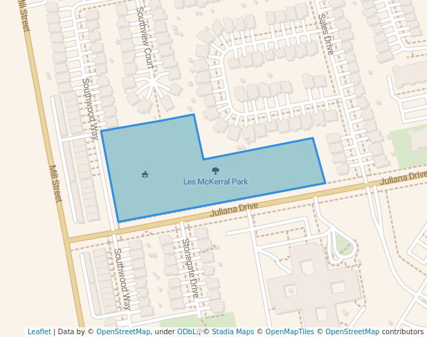walking in Les McKerral Park map in Woodstock