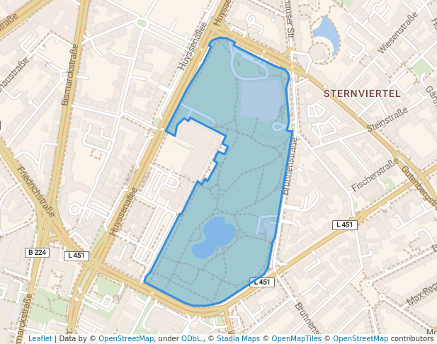 walking in Stadtgarten Essen map in Essen