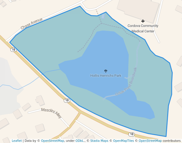 walking in Hollis Henrichs Park map in Cordova