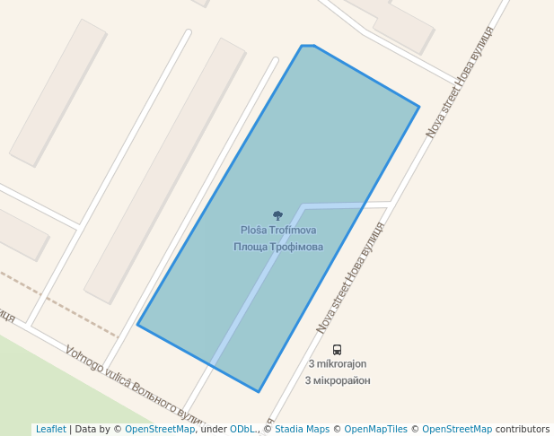 walking in Площадь Трофимова map in Krasnyi Luch