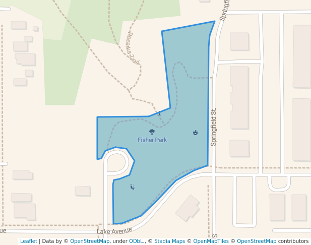 walking in Fisher Park map in Kansas City