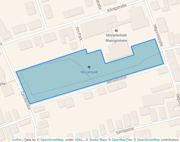 walking in Mozartpark map in Ludwigshafen am Rhein