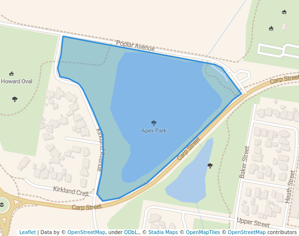 walking in Apex Park map in Bega