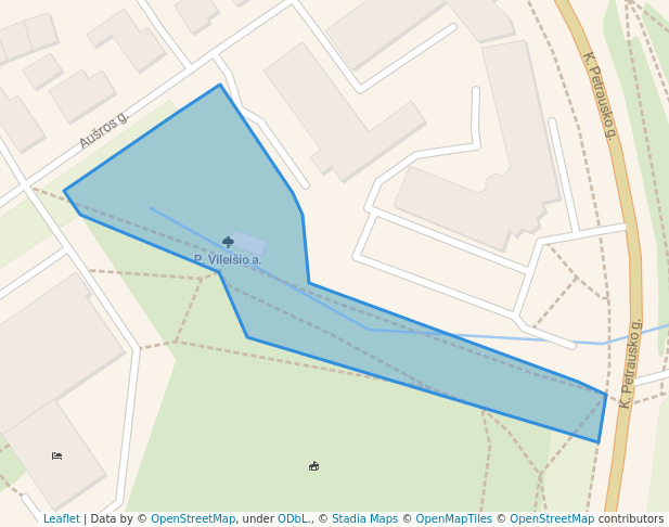 walking in P. Vileišio a. map in Kaunas