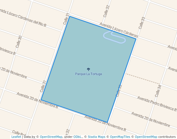 walking in Parque La Tortuga map in San Luis Río Colorado