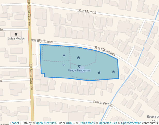 walking in Praça Tiradentes map in Joinville