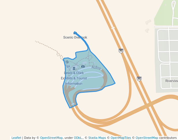 walking in Chamberlain Rest Area map in Chamberlain