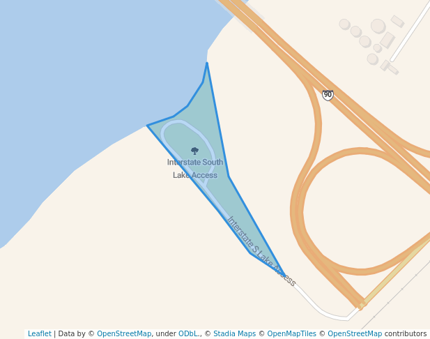 walking in Interstate South Lake Access map in Chamberlain