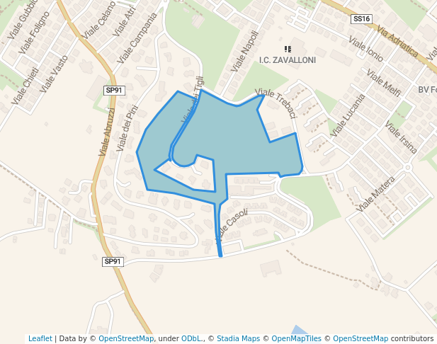 walking in Parco Colle dei Pini map in Riccione