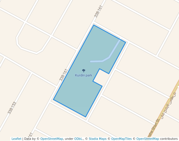 walking in Kurdin park map in Erbil