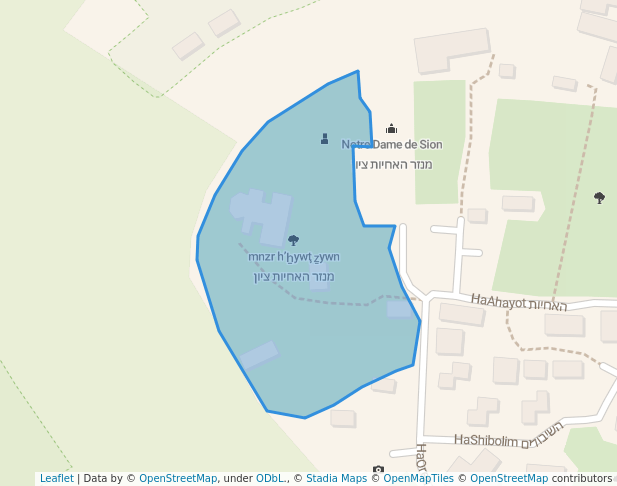 walking in מנזר האחיות ציון map in Jerusalem