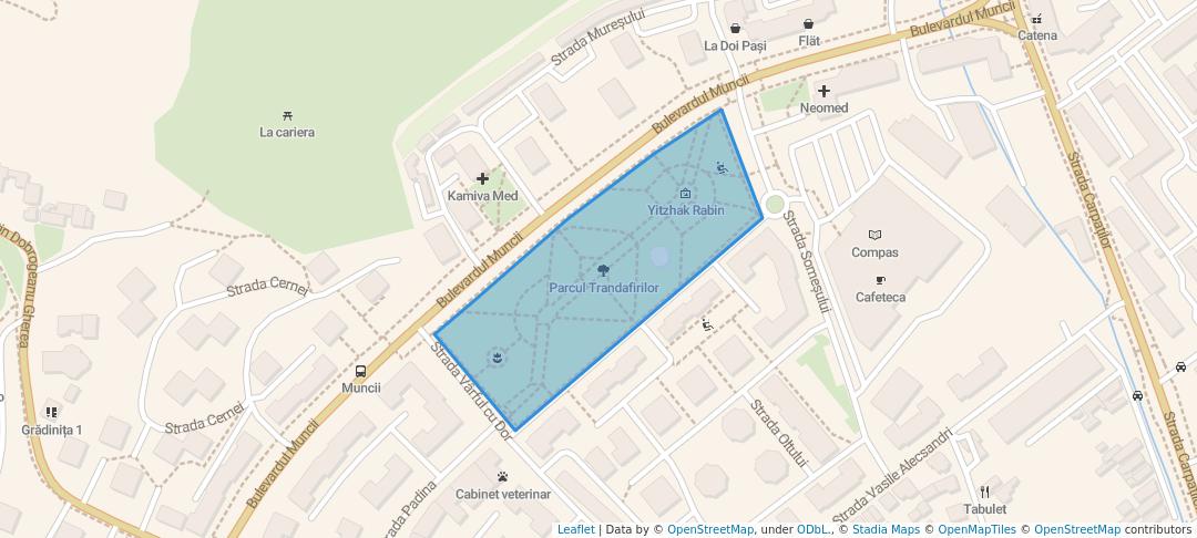 walking in Parcul Trandafirilor map in Brașov
