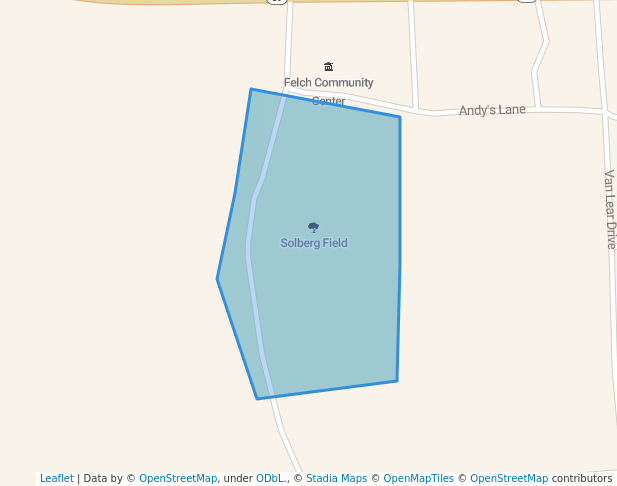 walking in Solberg Field map in Felch