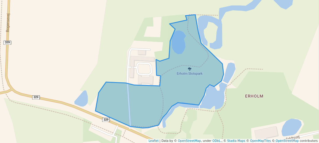 walking in Erholm Slotspark map in Aarup