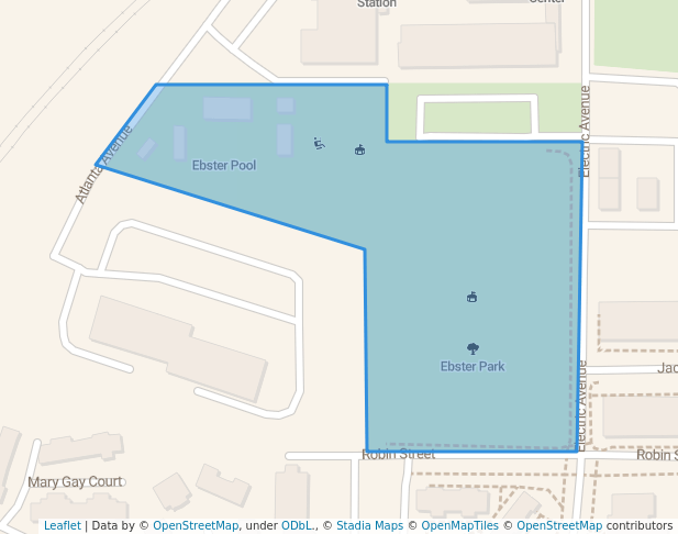 walking in Ebster Park map in Decatur