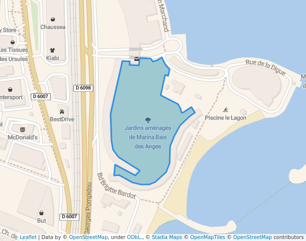 Jardins aménagés de Marina Baie des Anges