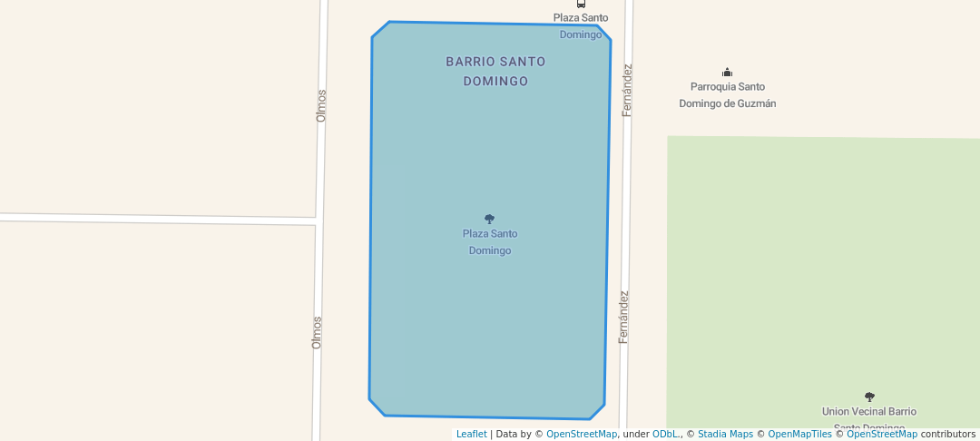 walking in Plaza Santo Domingo map in Chimbas