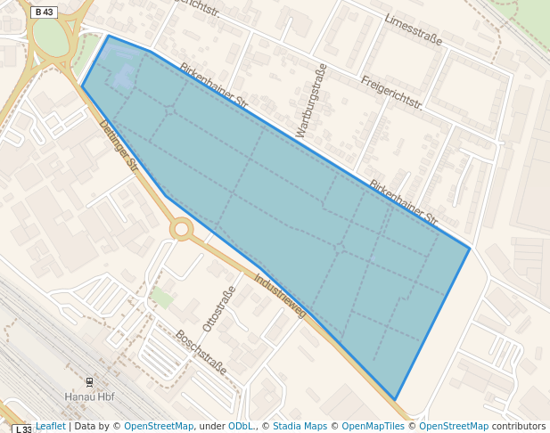walking in Hauptfriedhof map in Hanau