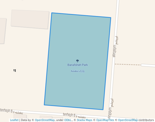 walking in Banafsheh Park map in Mashhad