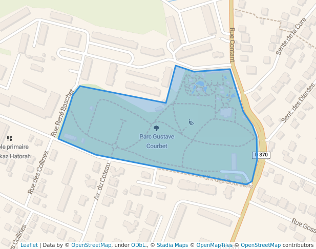 walking in Parc Gustave Courbet map in Gagny