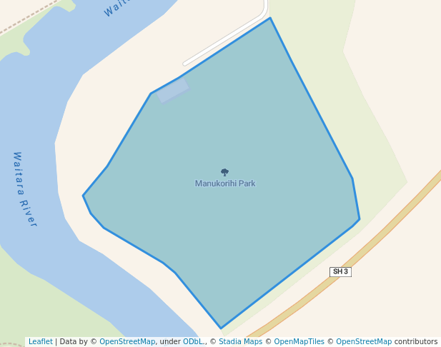 walking in Manukorihi Park map in Waitara