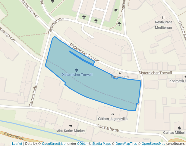 walking in Disternicher Torwall map in Euskirchen