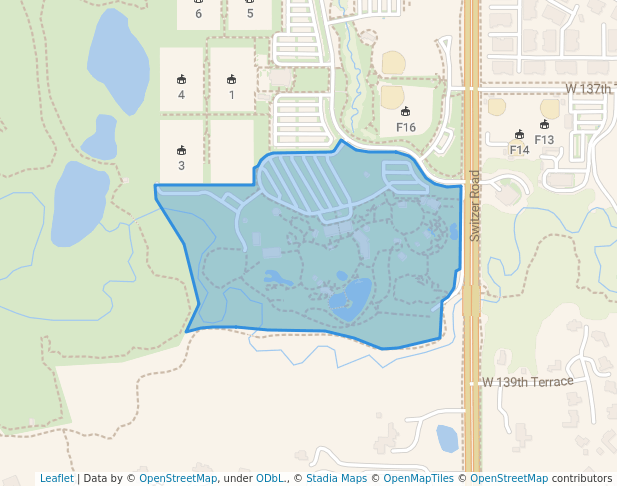 walking in Deanna Rose Children's Farmstead map in Overland Park