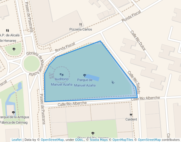 walking in Parque de Manuel Azaña map in Alcalá de Henares