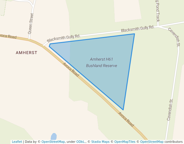 walking in Amherst H61 Bushland Reserve map in Dunach