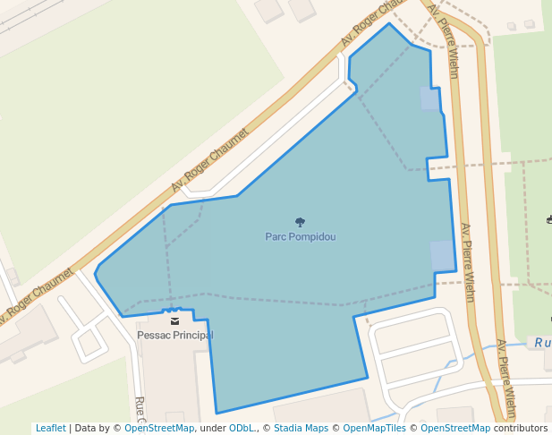 walking in Parc Pompidou map in Pessac