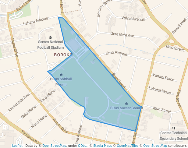 walking in Boroko Recreation Ground map in Port Moresby