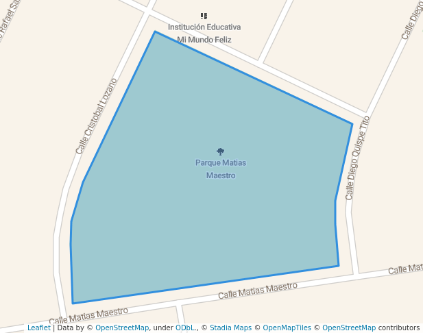 walking in Parque Matias Maestro map in Trujillo