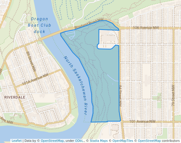walking in Forest Heights Park map in Edmonton