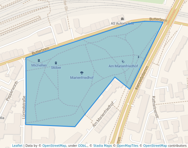 walking in Marienfriedhof map in Hildesheim