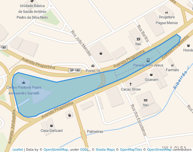 walking in Praça Bom Jesus de Piraporinha map in Diadema