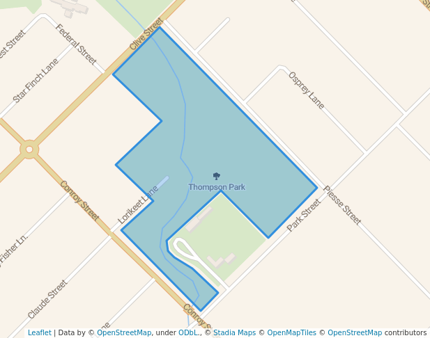 walking in Thompson Park map in Katanning