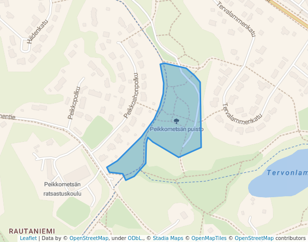 walking in Peikkometsän puisto map in Kuopio