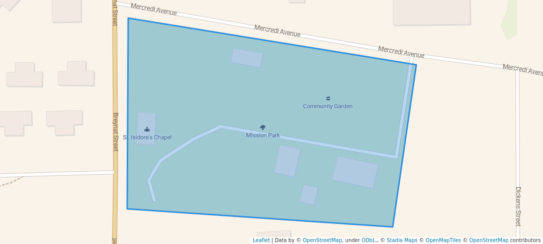 walking in Mission Park map in Fort Smith