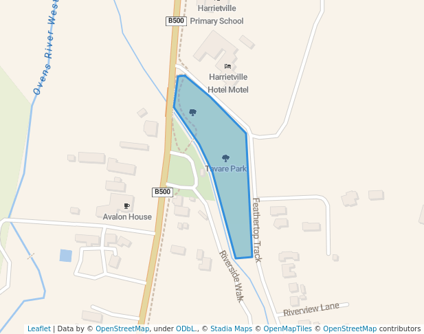 walking in Tavare Park map in Harrietville