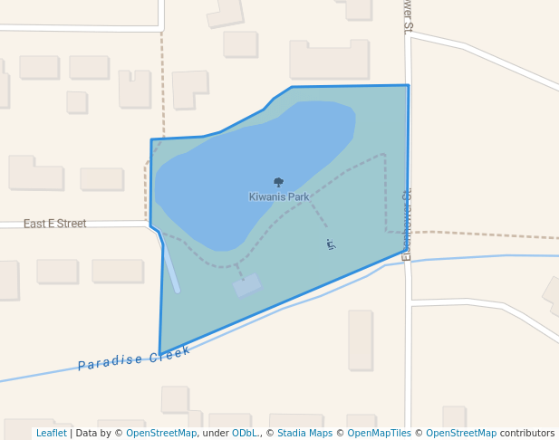 walking in Kiwanis Park map in Moscow