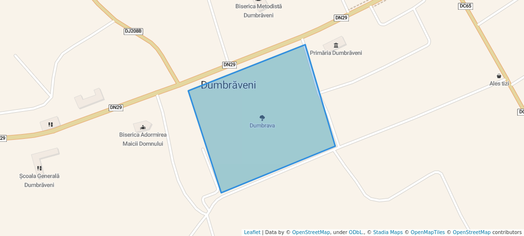 walking in Dumbrava map in Dumbrăveni