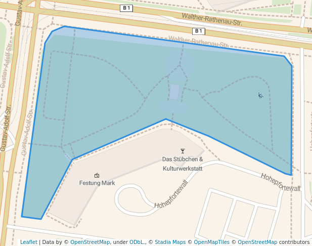 walking in Hohepfortewall map in Magdeburg