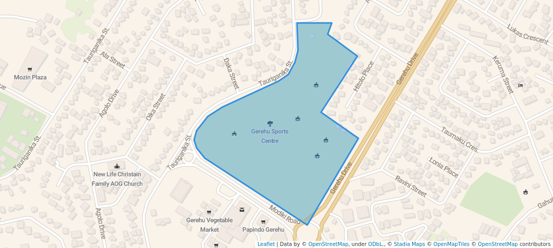 walking in Gerehu Sports Centre map in Port Moresby