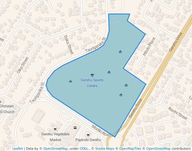 walking in Gerehu Sports Centre map in Port Moresby