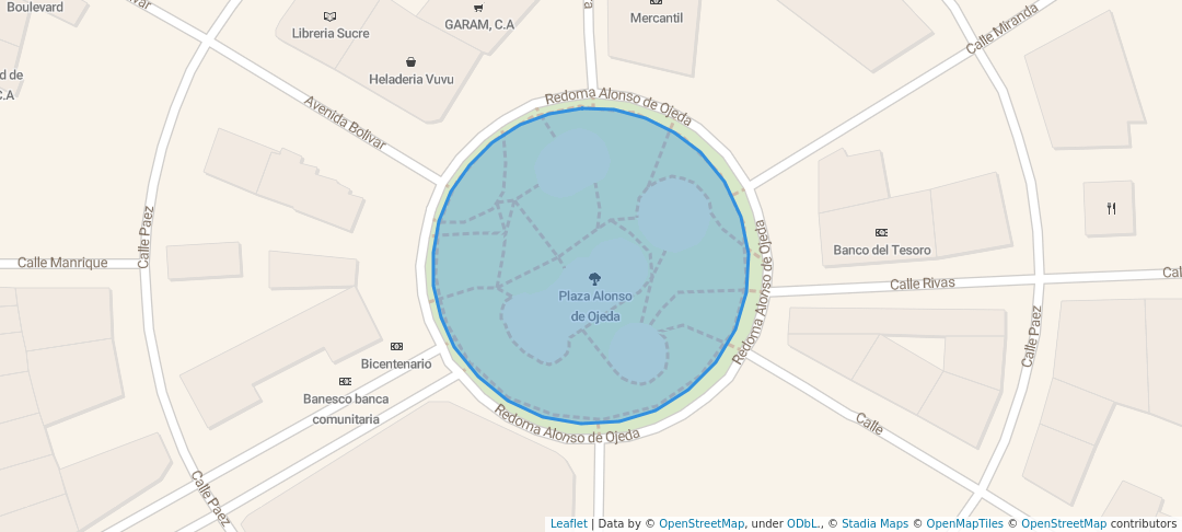 walking in Plaza Alonso de Ojeda map in Ciudad Ojeda