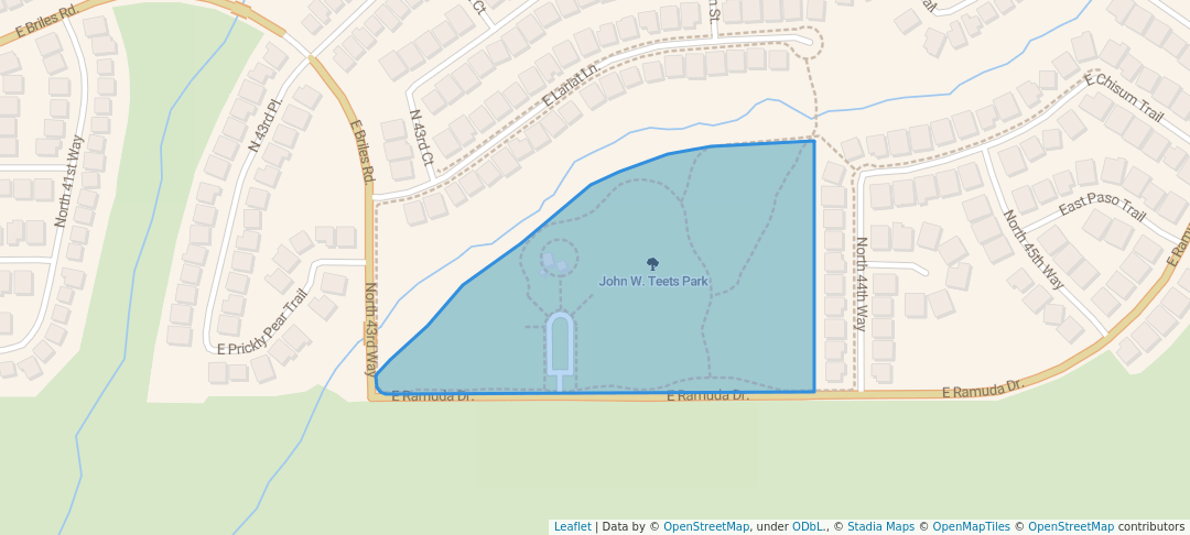 walking in John W. Teets Park map in Phoenix