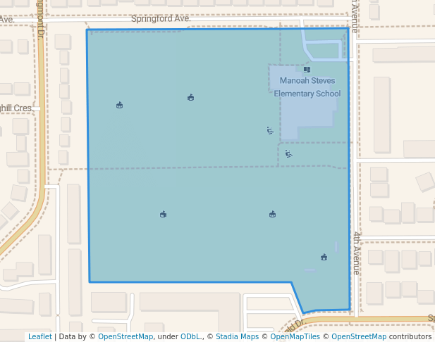 walking in Manoah Steves Neighbourhood School Park map in Richmond